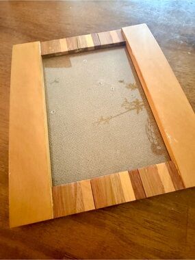 Vintage Marquetry Wood Inlay Frame 5x8 Thailand Teak Rosewood